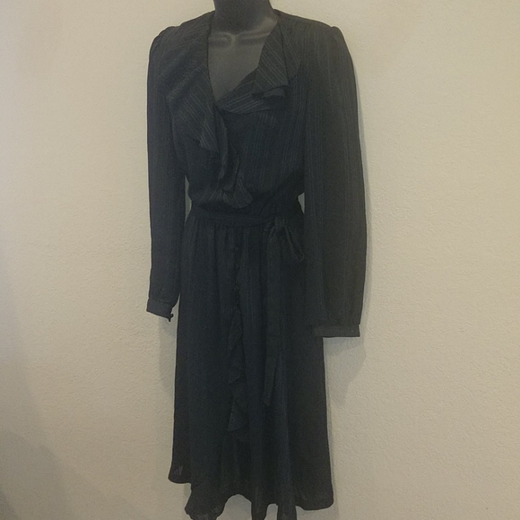 Vintage Black Stripes See Through Dress - Picture 3 of 11